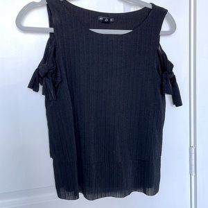 - Club Monaco Tie Shoulder Black top XS